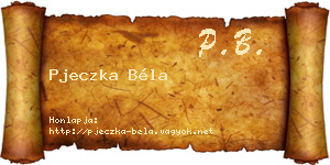Pjeczka Béla névjegykártya