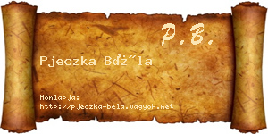 Pjeczka Béla névjegykártya