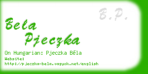 bela pjeczka business card